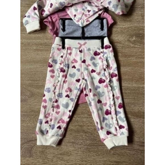 Kids Headquarters Infant 4-Piece Set, Hoodie & Jogger Bodysuit & Leggings 12M - Picture 6 of 6